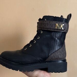 Michael Kors Black and Brown Boots with Gold Details-EUC